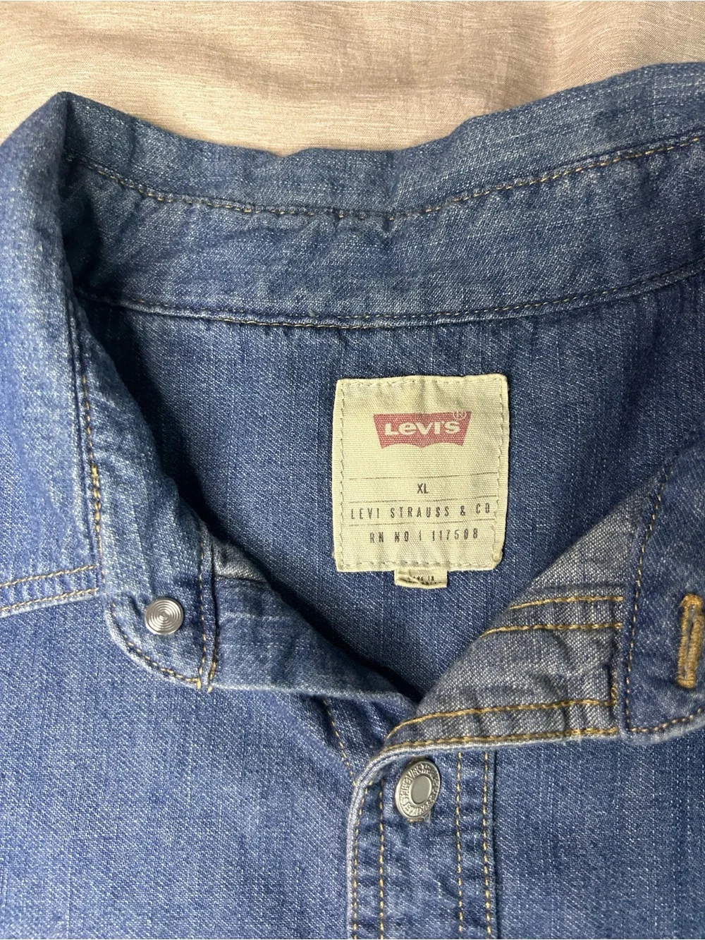Levi's Men’s XL Blue Denim Workshirt